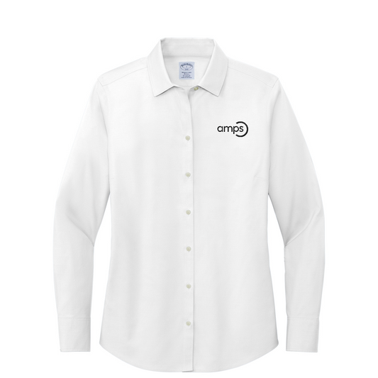 Brooks Brothers Women's Wrinkle-Free Stretch Pinpoint Shirt — White