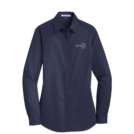 Port Authority Women's SuperPro Twill Shirt — True Navy